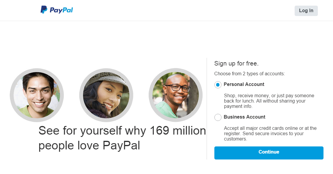 https://www.paypal.com/signup