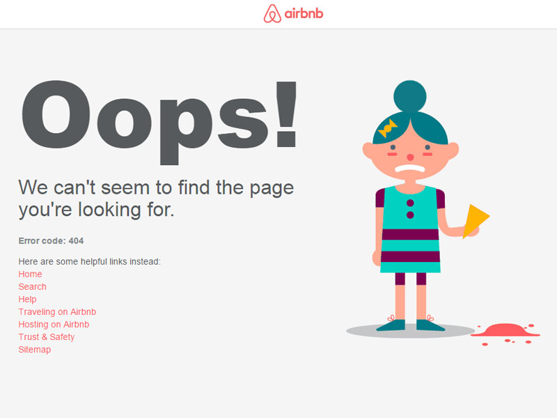 airbnb error page