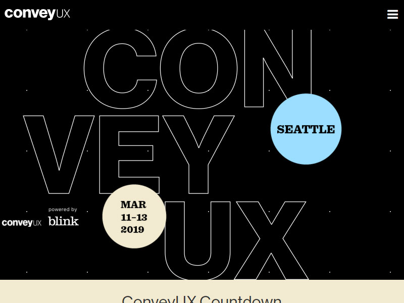 ConveyUX Countdown March 11-13, 2019 @ Seattle, WA