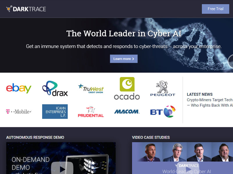 darktrace - Artificial Intelligence Firms in UK
